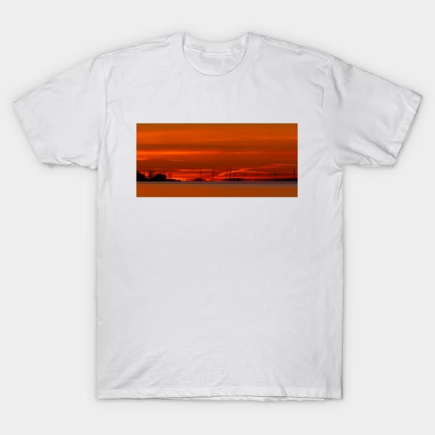 Amherst Island Wind Turbines at Sunset T-Shirt by Jim Cumming